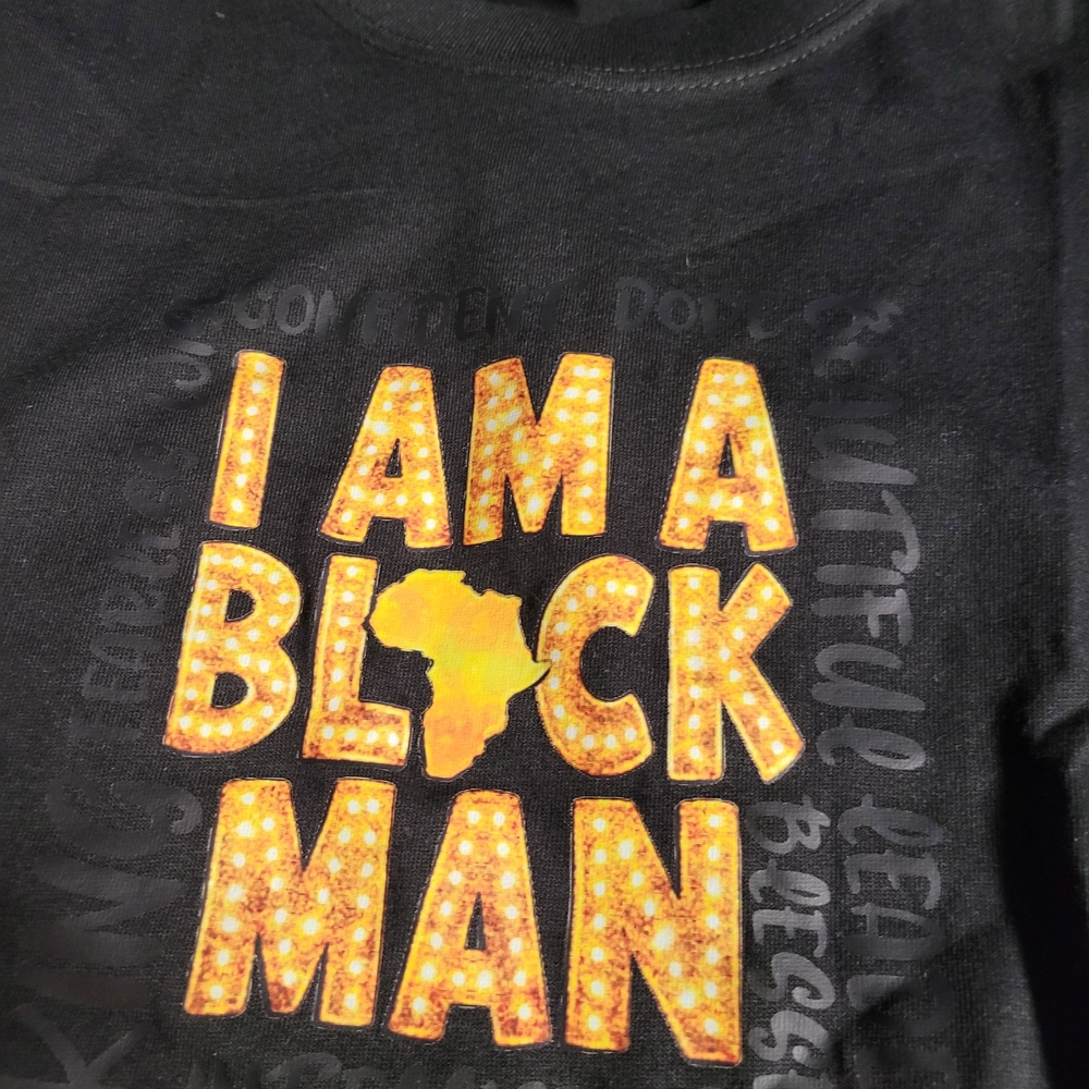 Black Short Sleeve Tee with Yellow Graphic